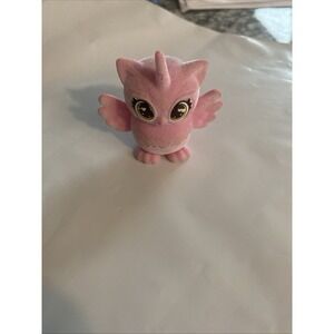 PINK FLOCKED UNICORN OWL OWLICORN 2" FIGURE UNBRANDED (MA148)